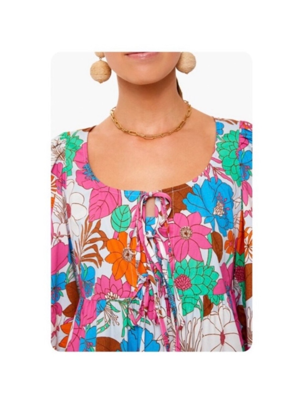 Tuckernuck wild rhapsody baskin floral tropical print top M